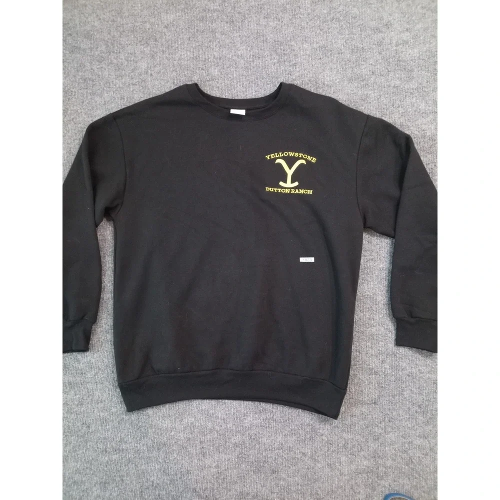 Yellowstone Dutton Ranch Black Crewneck Sweatshirt Men's Large TV Show Pullover
